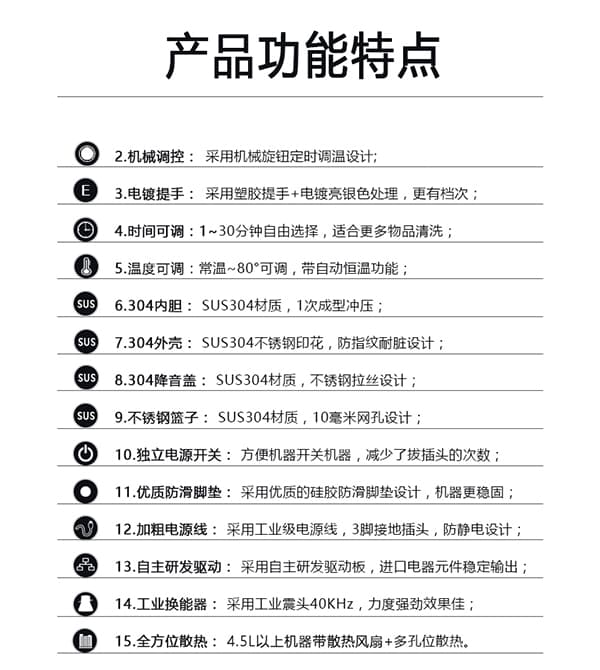 超聲波清洗機(jī)有哪些功能